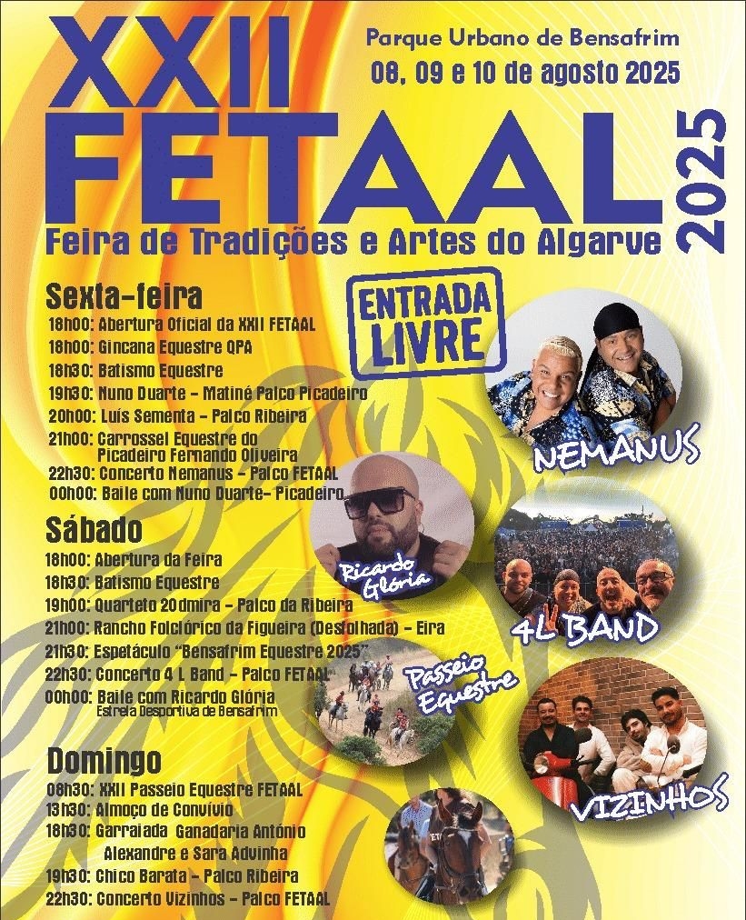 FETAAL 2025 Returns to Bensafrim: A Celebration of Algarvian Tradition, August 8–10